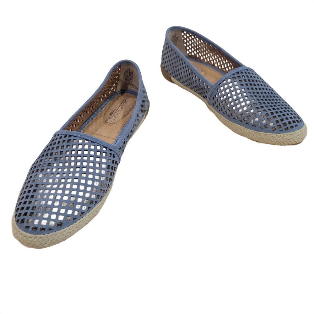 Adam Tucker Women's Blue Mesh Leather Flats, Size 10, Barely Used